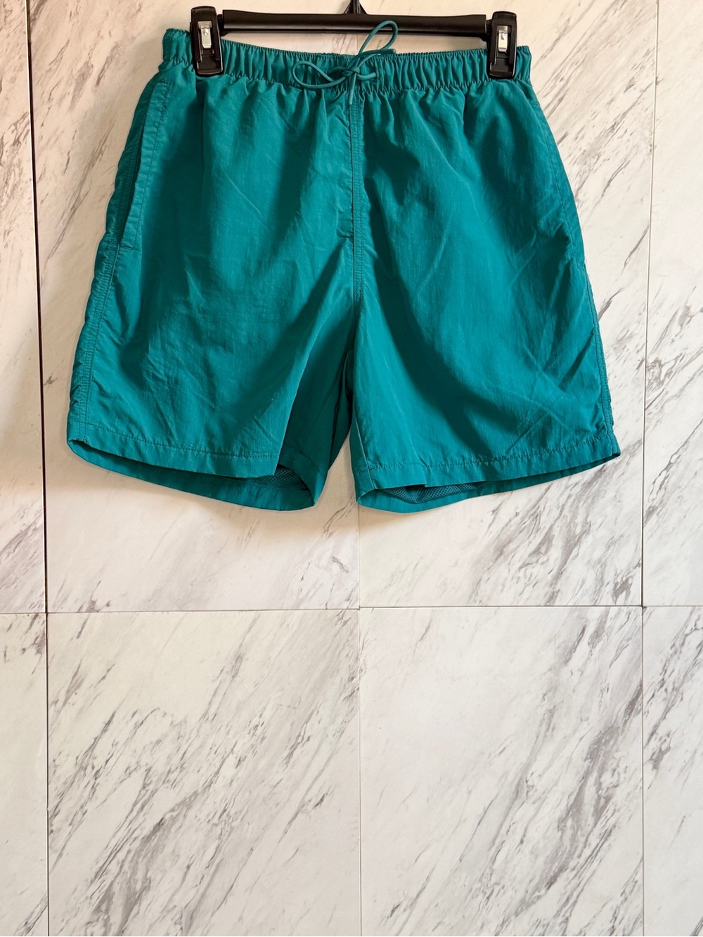 LCKR Nylon Teal Elastic Waist Swim Active Shorts Size Small